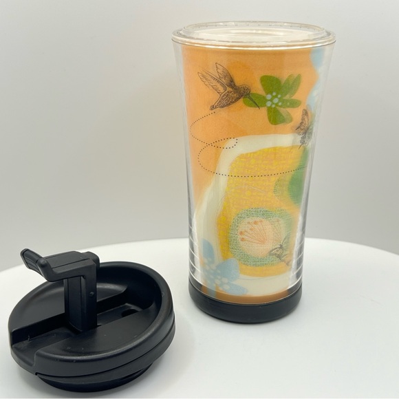 2008 Starbucks Coffee Dragonfly Butterfly Humming Bird 8oz Travel Tumbler ~ EUC - Picture 3 of 6